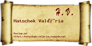 Hatschek Valéria névjegykártya